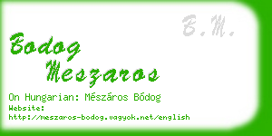 bodog meszaros business card